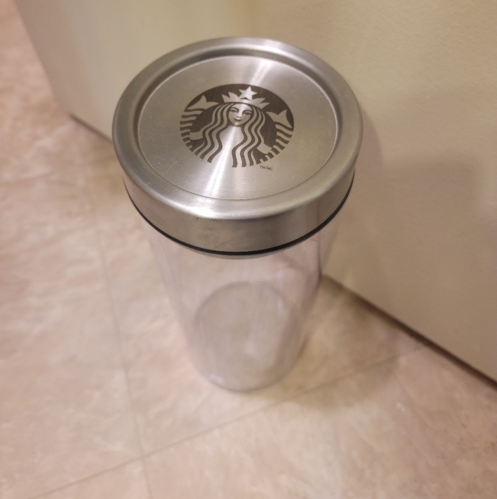 Starbucks collectable airtight canister with metal lid limited edition 2010